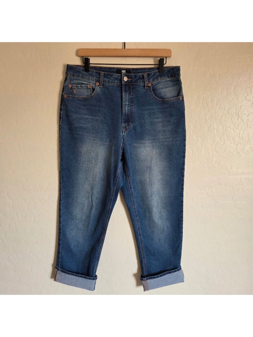 Frye High-Rise Straight Leg Denim Jeans Medium Blue Wash Size Women's 10/30